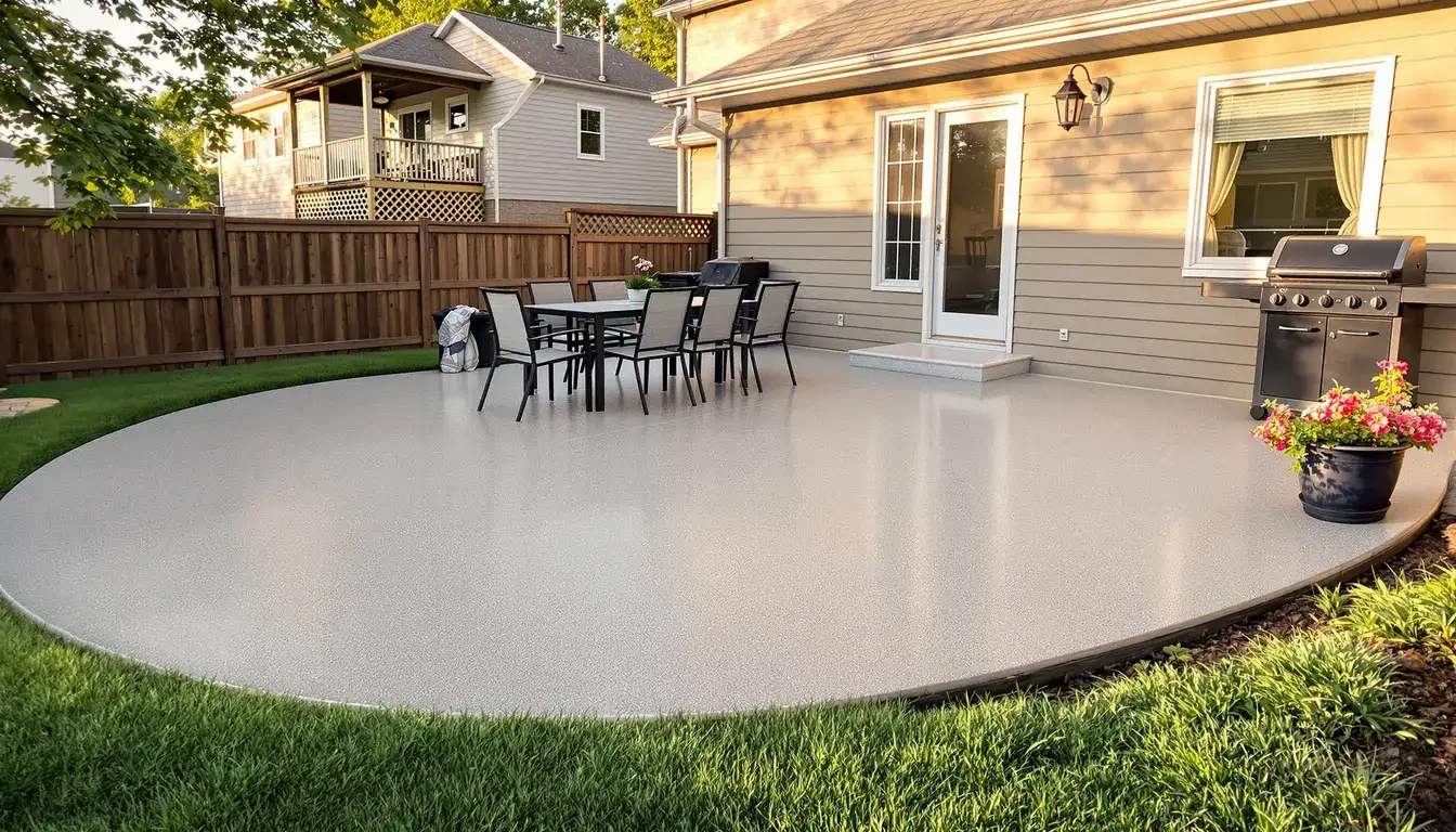 Backyard concrete patio in Oak Grove, MO — professional construction | Ford Concrete