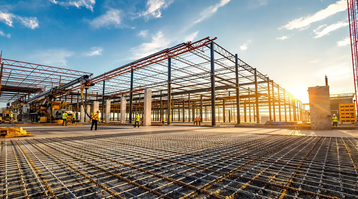 Large commercial concrete pour at a Kansas City warehouse construction site | Ford Concrete