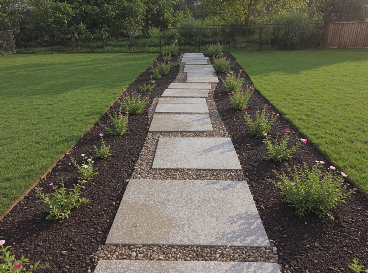 Exposed aggregate concrete walkway garden — Ford Concrete design idea