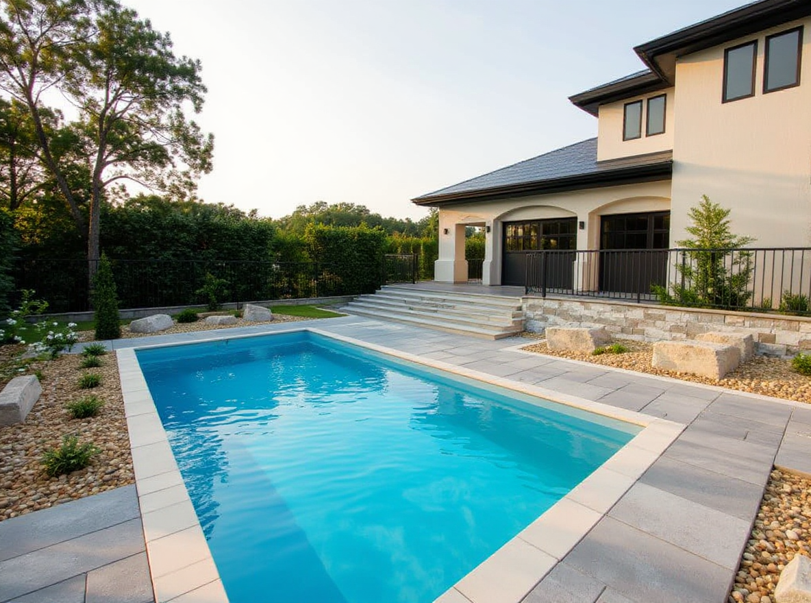 Colored concrete pool deck cool grey — Ford Concrete design idea