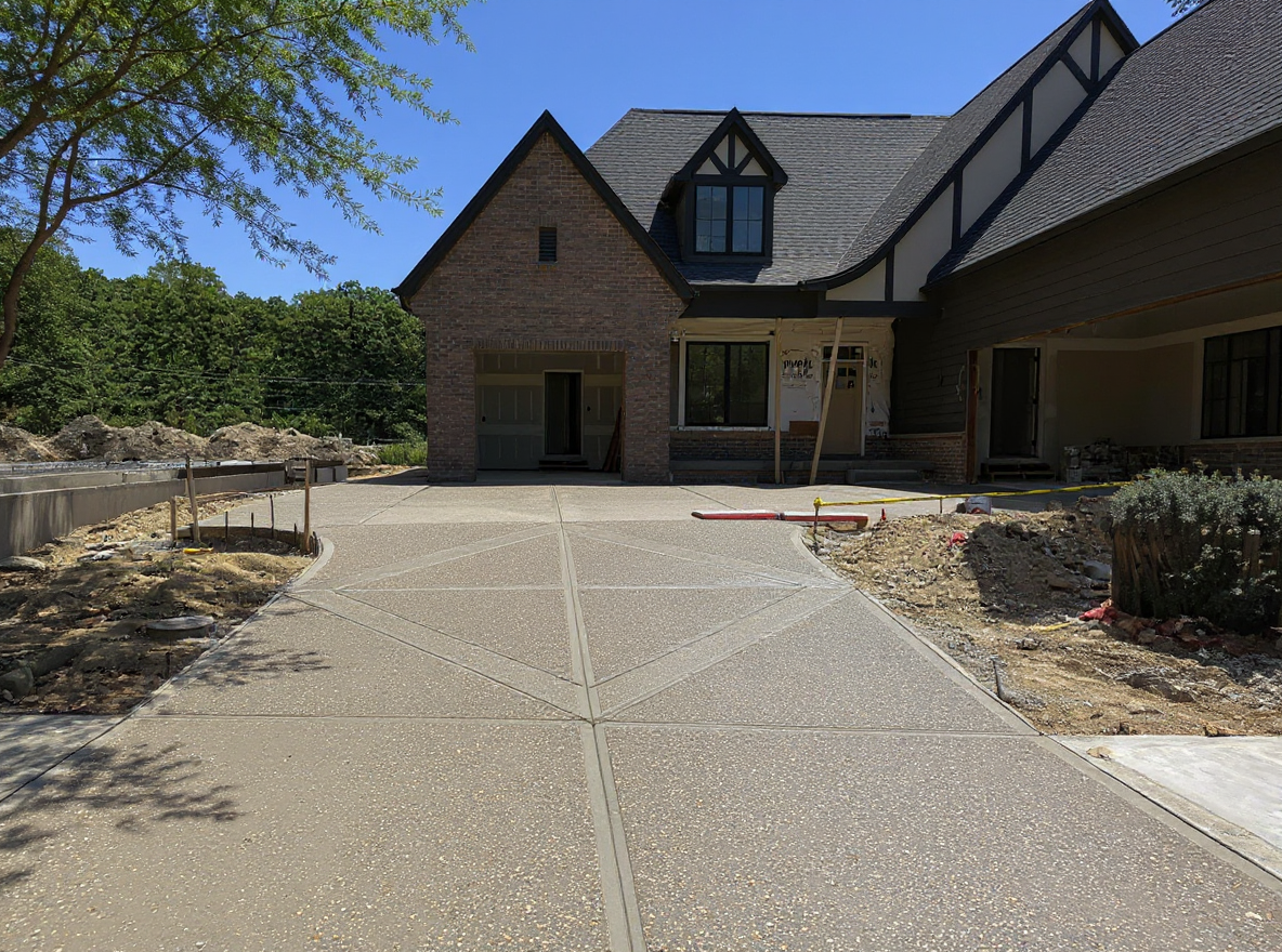 Exposed aggregate concrete driveway — Ford Concrete design idea