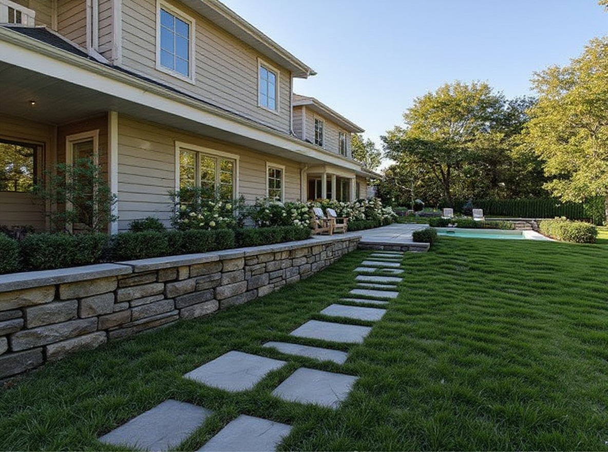 Multi-level stamped concrete patio with steps — Ford Concrete design idea
