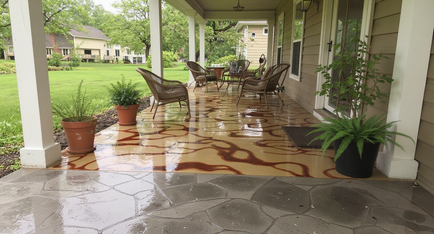 Stained concrete covered porch — Kansas City