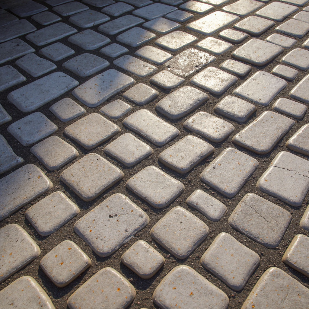 Cobblestone stamped concrete texture close-up — Kansas City decorative concrete