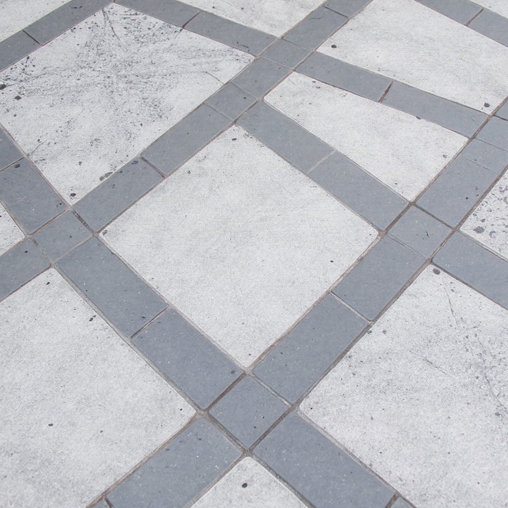 European Fan stamped concrete texture close-up — Kansas City decorative concrete