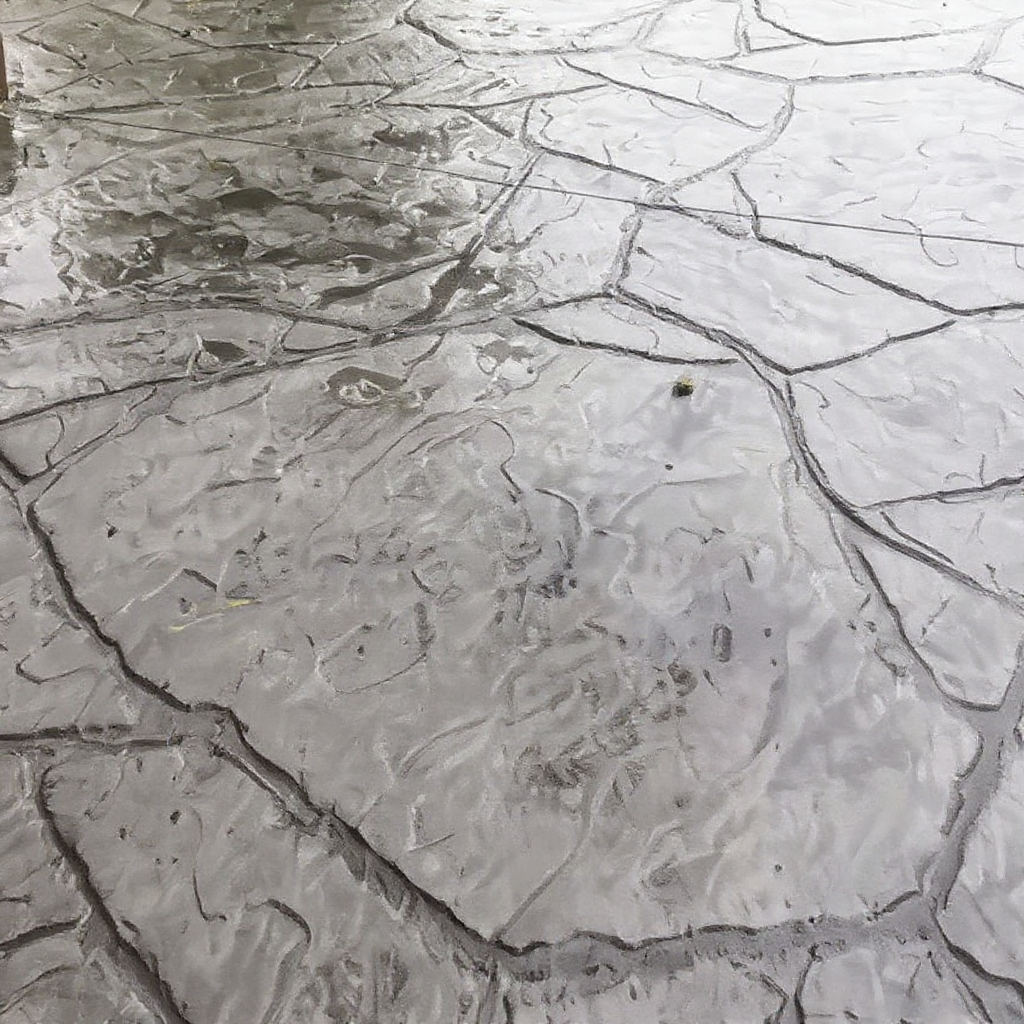 Random Stone stamped concrete texture close-up — Kansas City decorative concrete