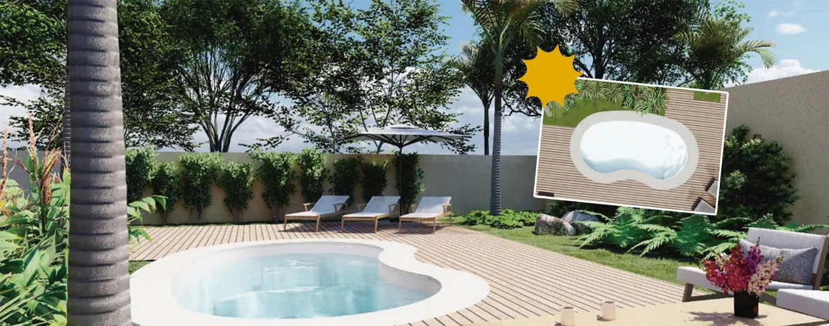 Curve 20 fiberglass pool installed by Ford Concrete in Kansas City