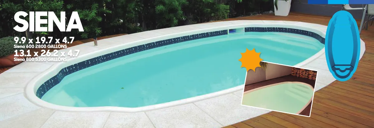 Siena fiberglass pool installed by Ford Concrete in Kansas City