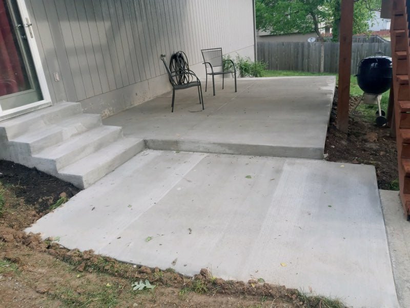 Multi-level concrete patio Kansas City — steps and tiered design | Ford Concrete