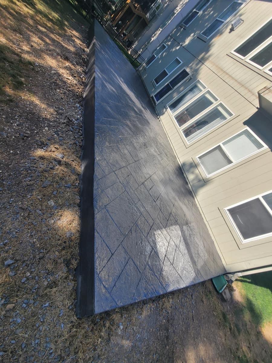 Stamped concrete tile pattern Kansas City — patio installation | Ford Concrete